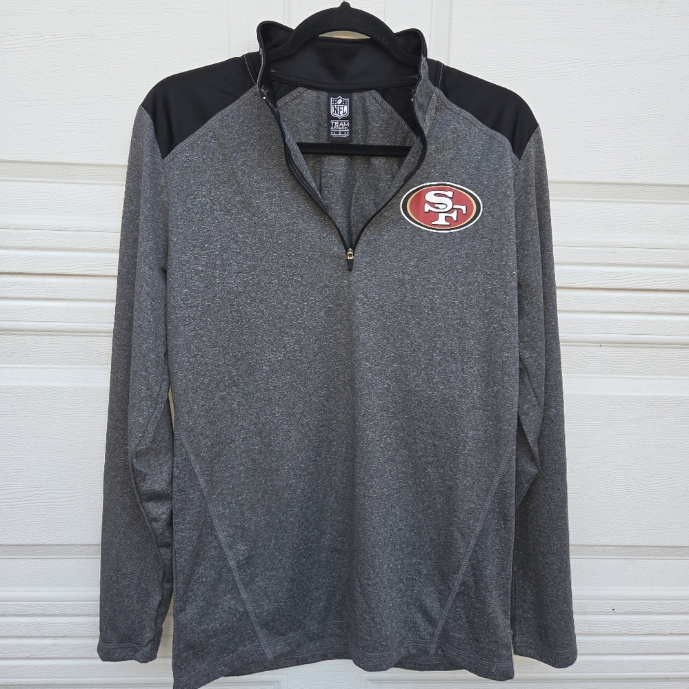 NEW San Francisco 49ers Gray and Black Quarter-Zip Pullover